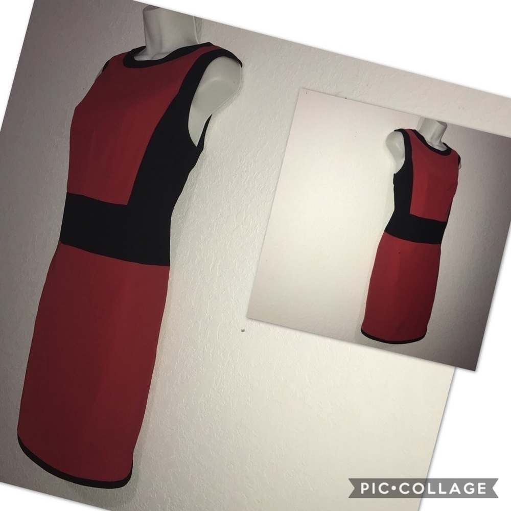 Vince Camuto Red Color Block Keyhole Back Dress - image 8